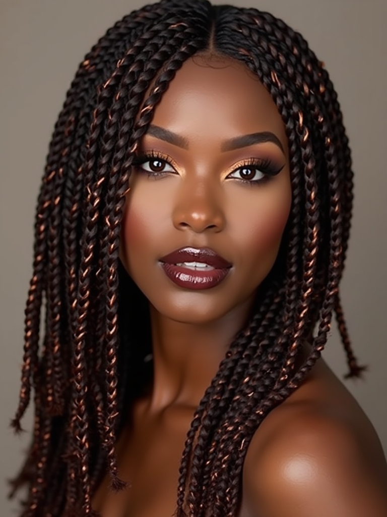twists with shimmering threads