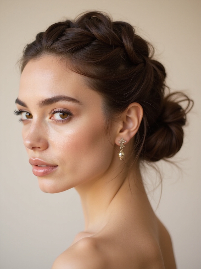 upside down braid bun style