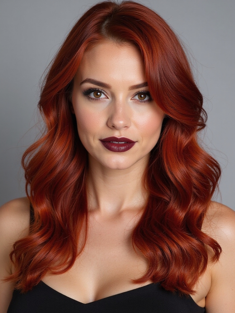 vibrant cherry hair highlights