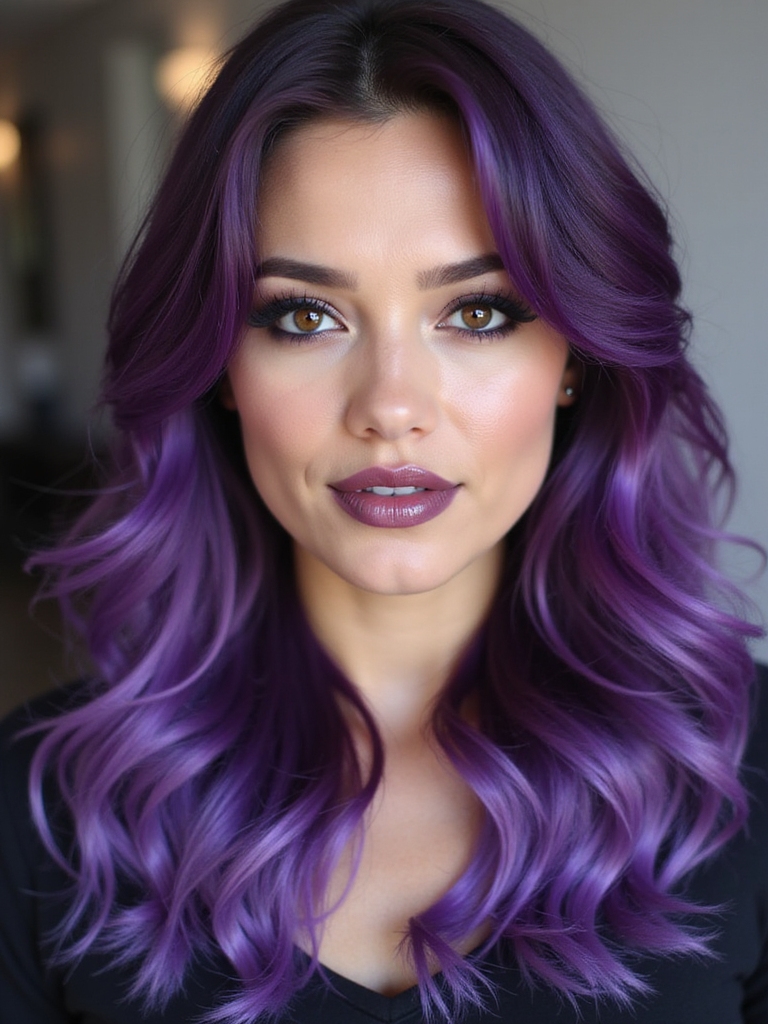 vibrant purple hairstyle ideas