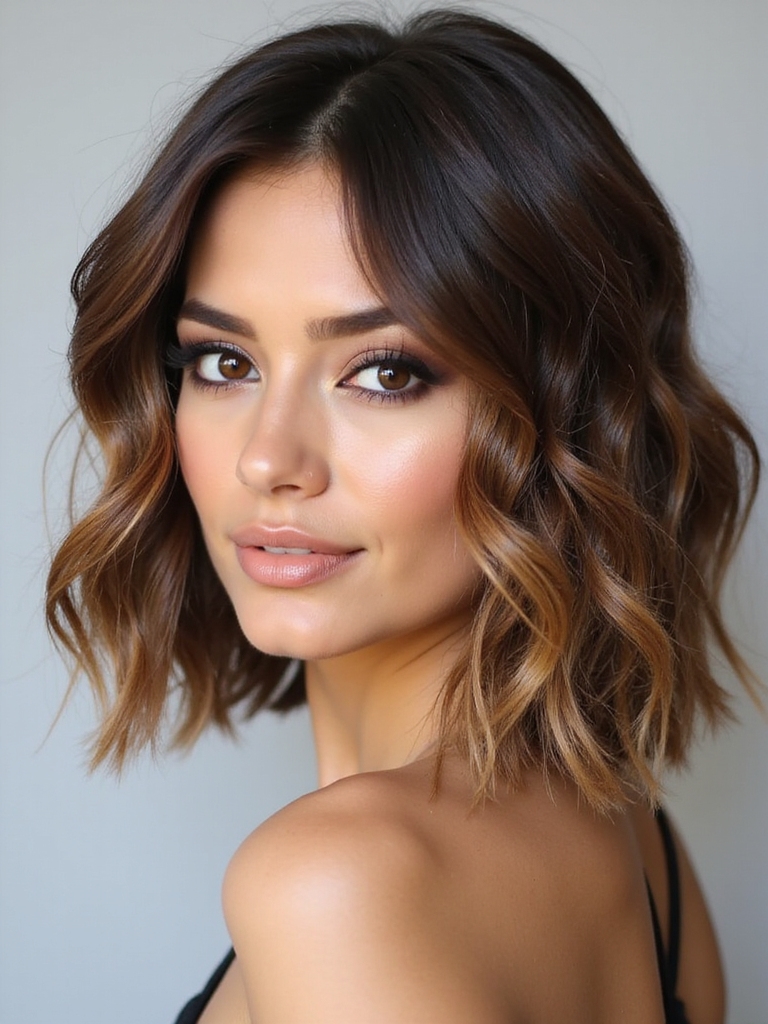 wavy bob highlights transformation