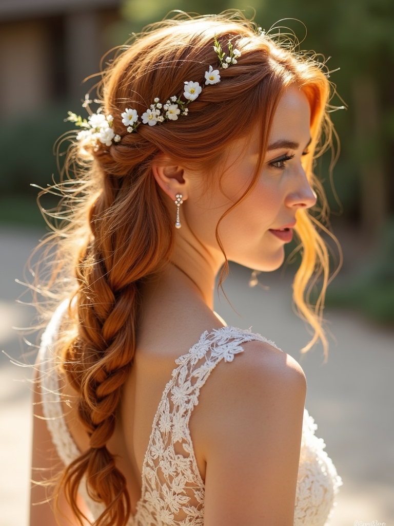 airy boho bridal braids