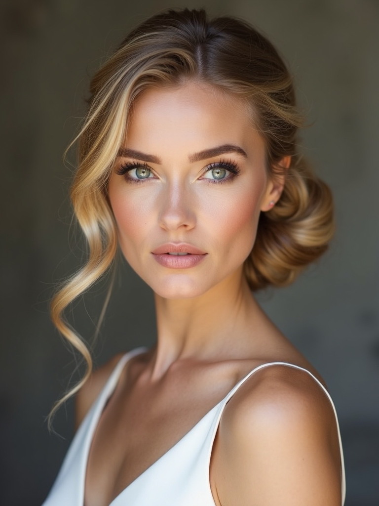 asymmetric classic chignon style