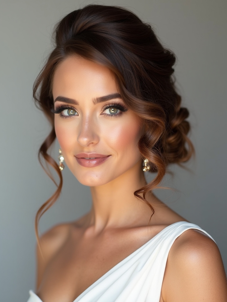 asymmetric one shoulder bridesmaid hairstyles