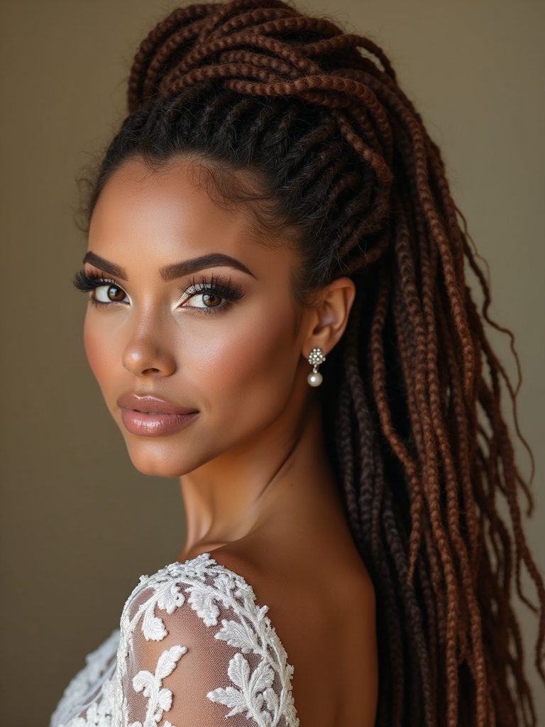 balanced dreadlocks wedding style