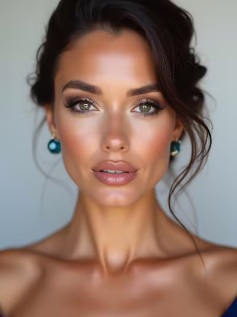 blue dress wedding makeup