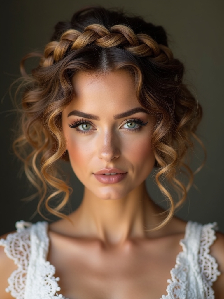 boho braided crown hairstyle