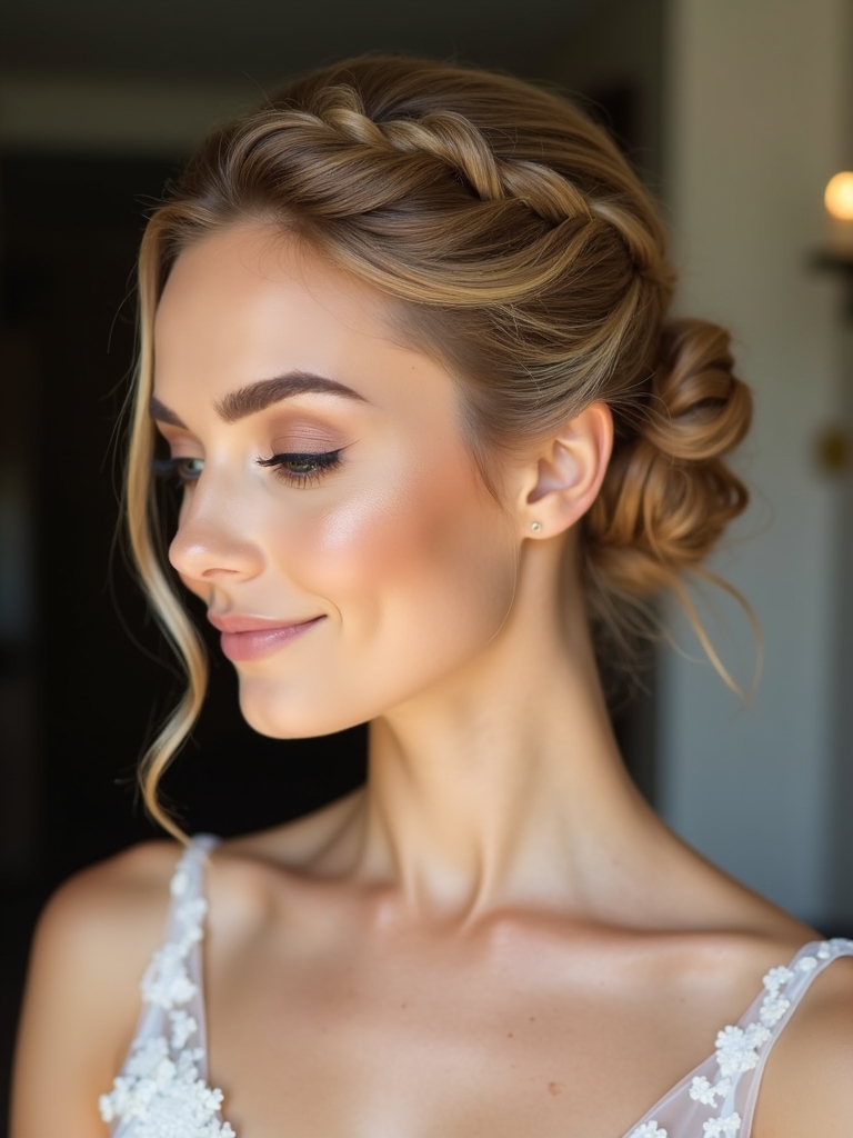 boho braided updo details