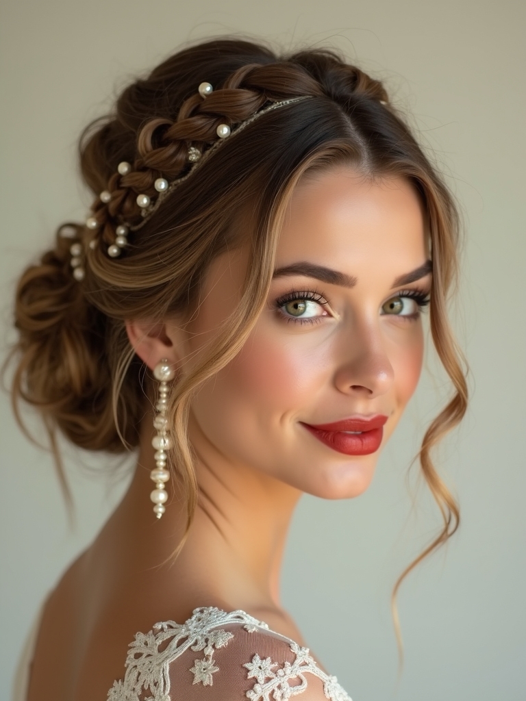 boho braids with pearls
