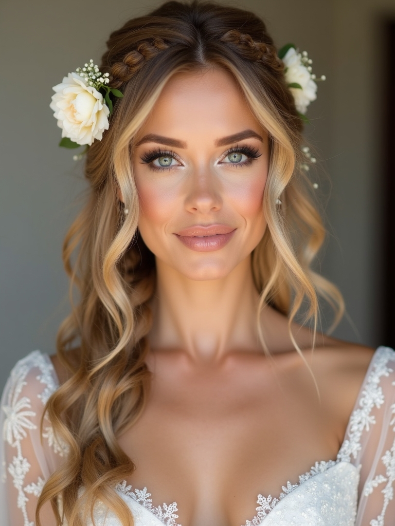boho inspired floral braid style