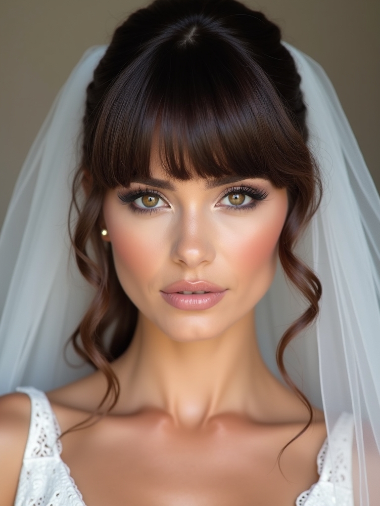 bold bangs enhance veils