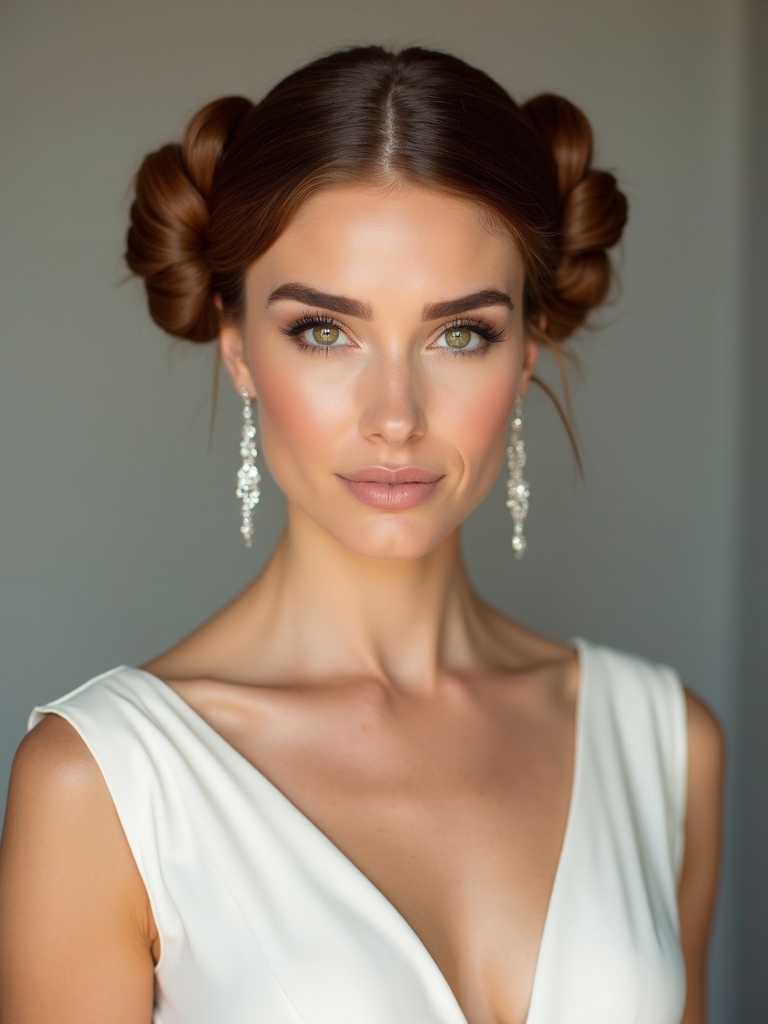 bold elegant double buns