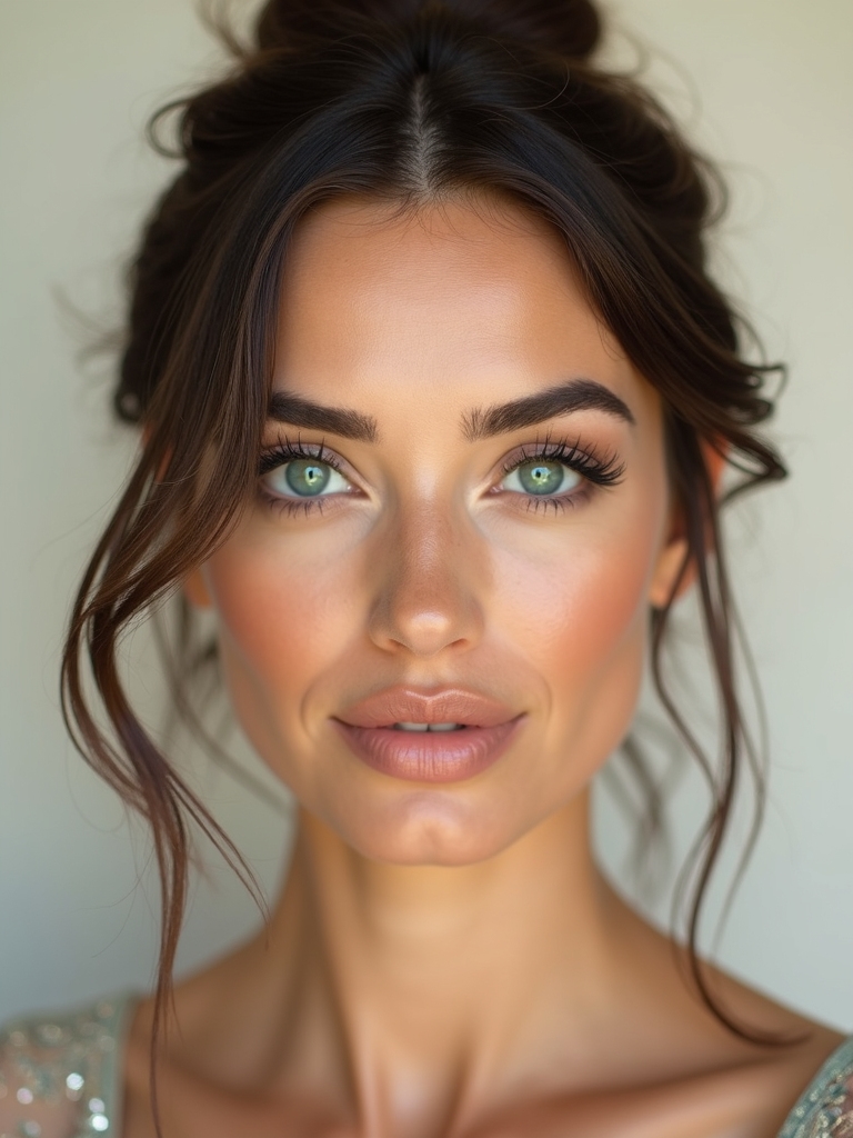 bold emerald and teal makeup
