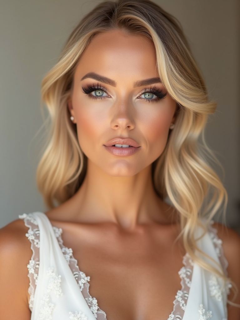 bold glamorous bridal makeup