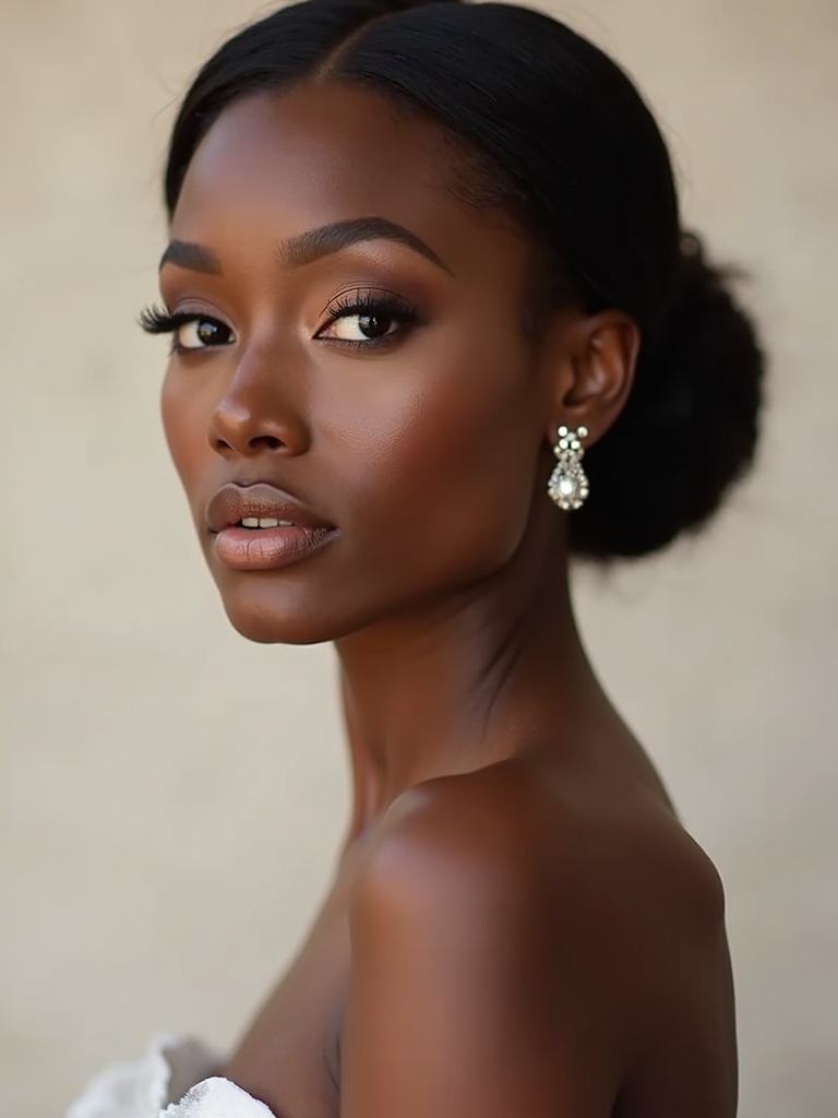 bold modern black bridal beauty