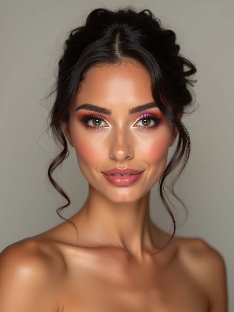 bold vibrant bridal makeup