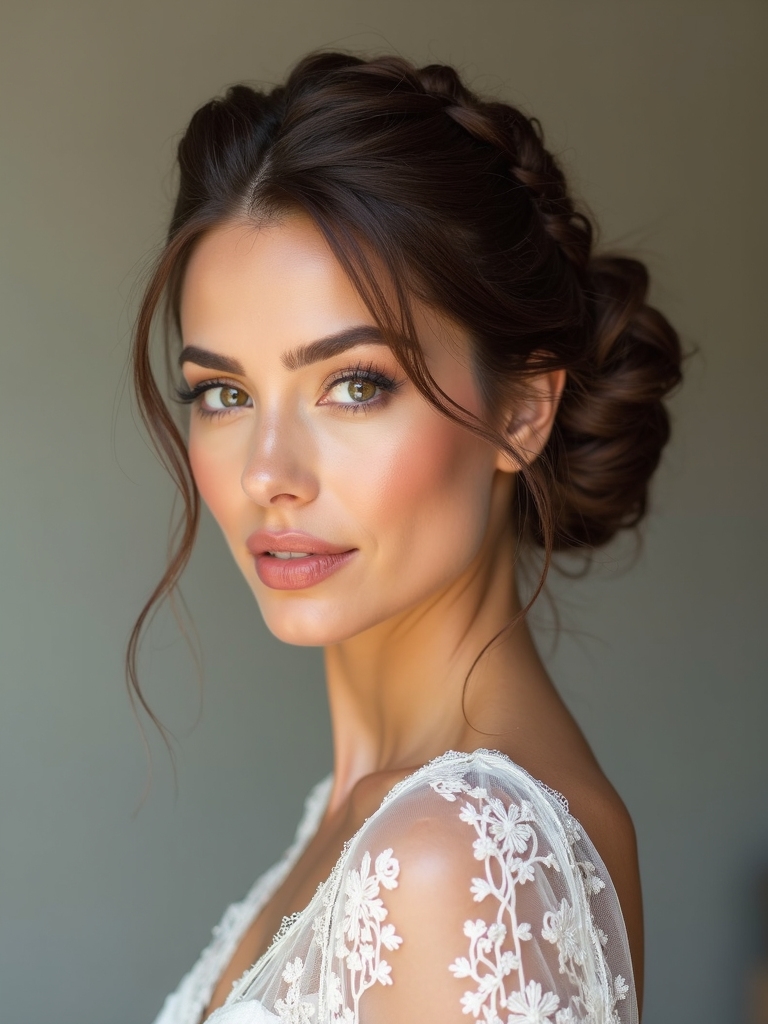 braided bun wedding styles