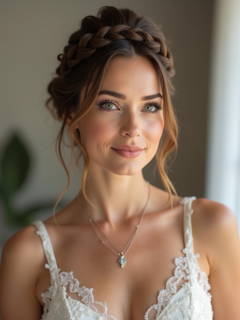 braided crown wedding elegance