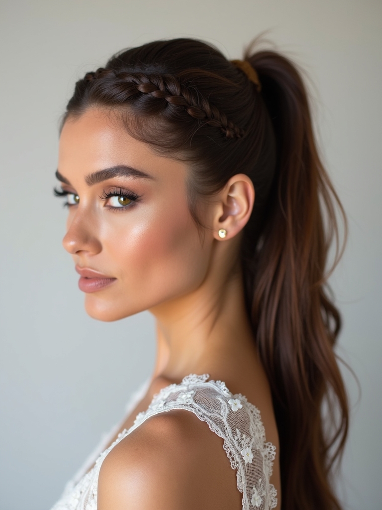 braided ponytail with romance