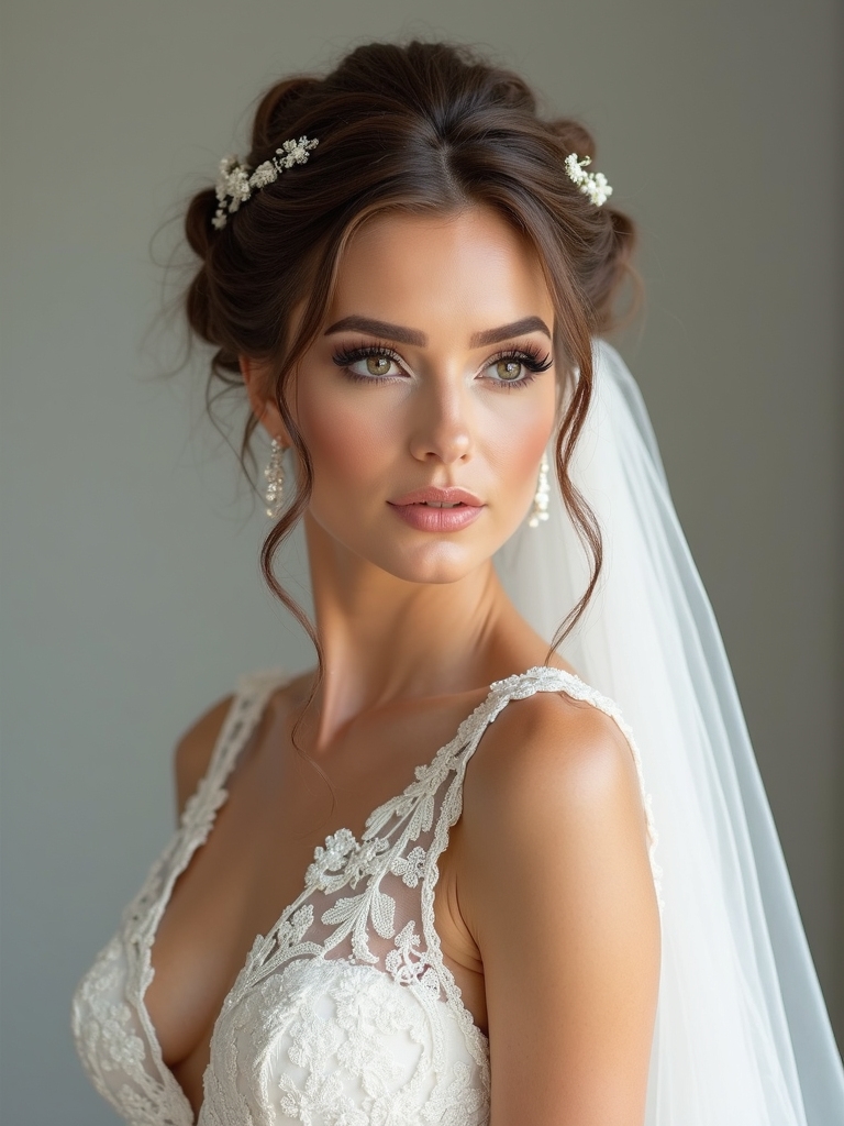 braided veil heirloom accents