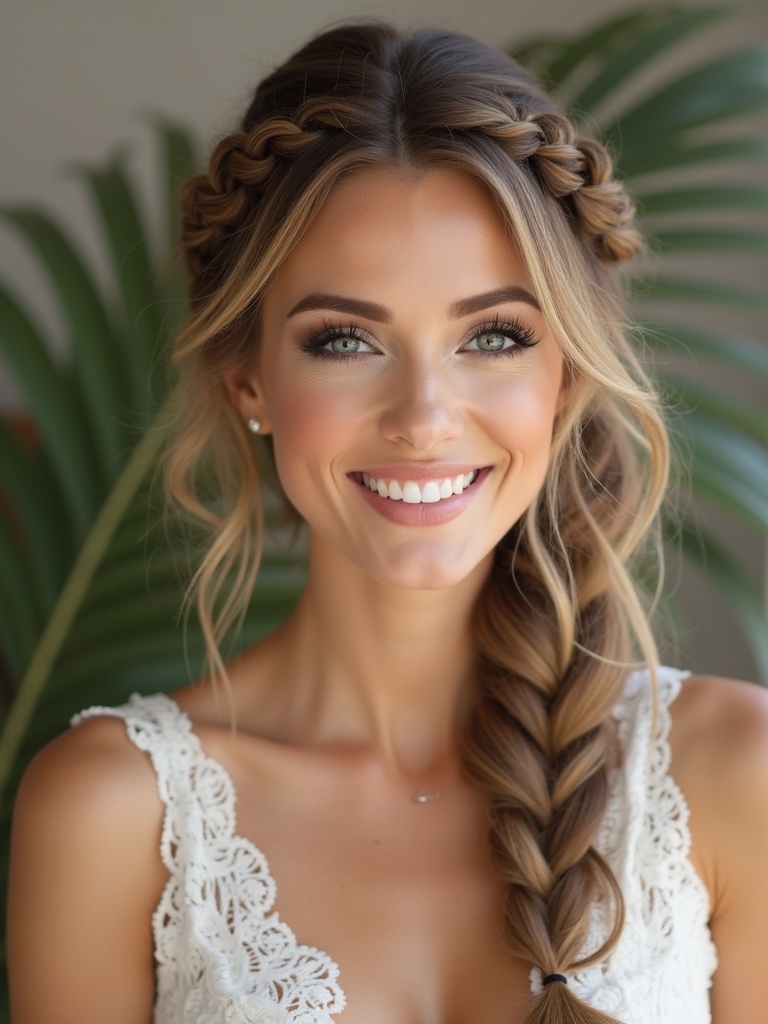 braided wedding hairstyle foundation