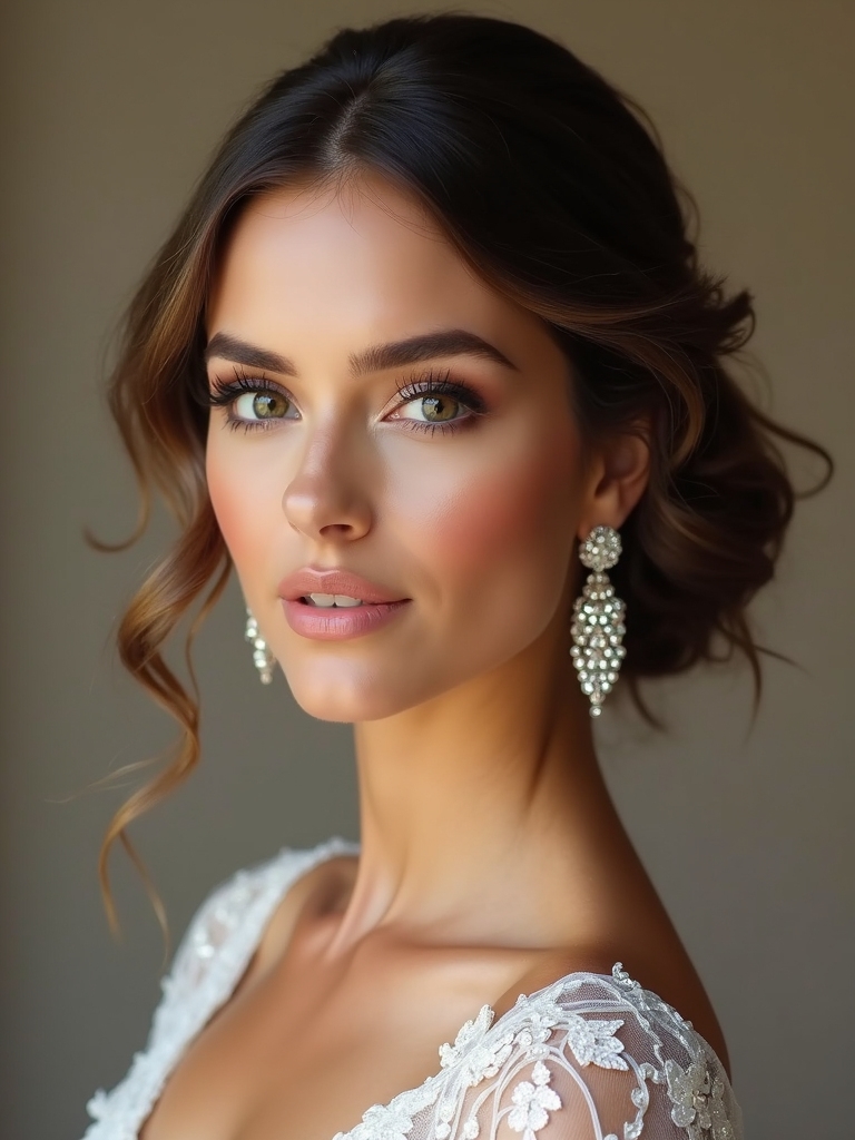 bridal earrings and hairstyles