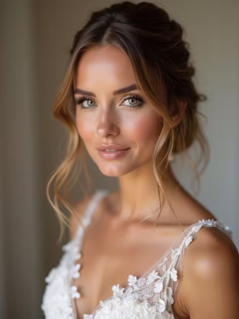 bridal hairstyles for round faces