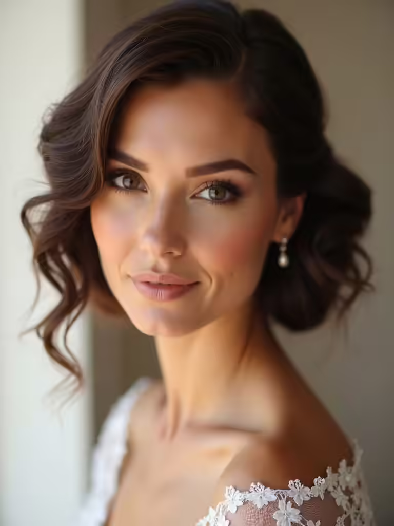 bridal hairstyles for round faces
