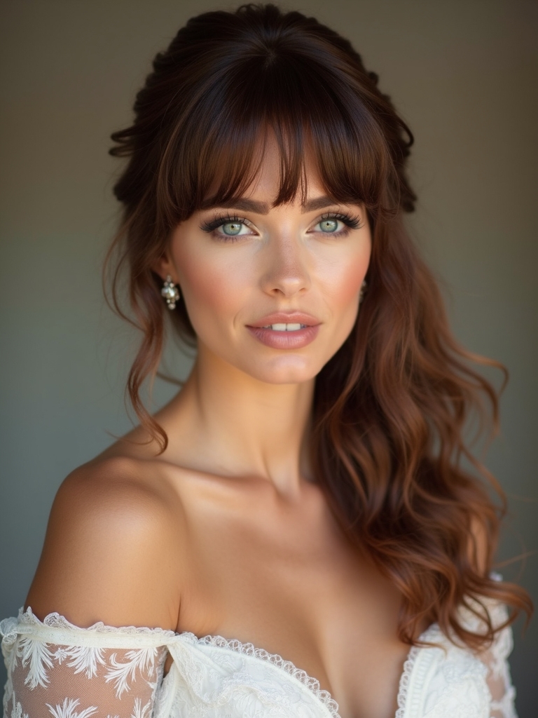 bridal hairstyles with bangs