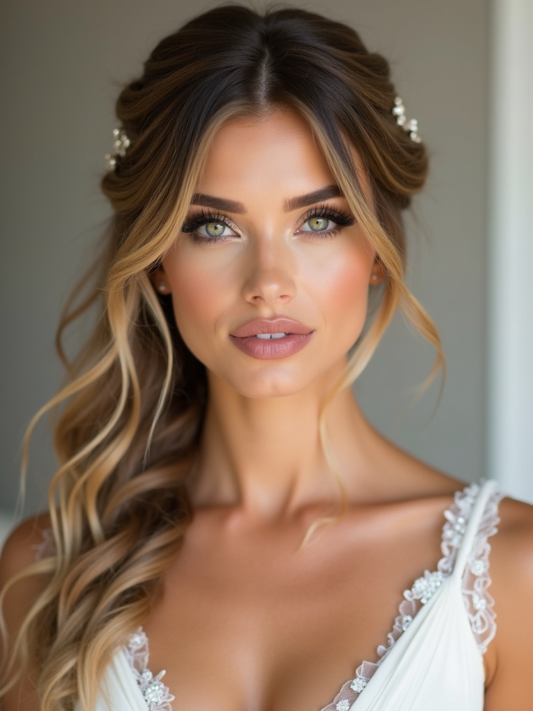 bridal half up hairstyles showcase elegance