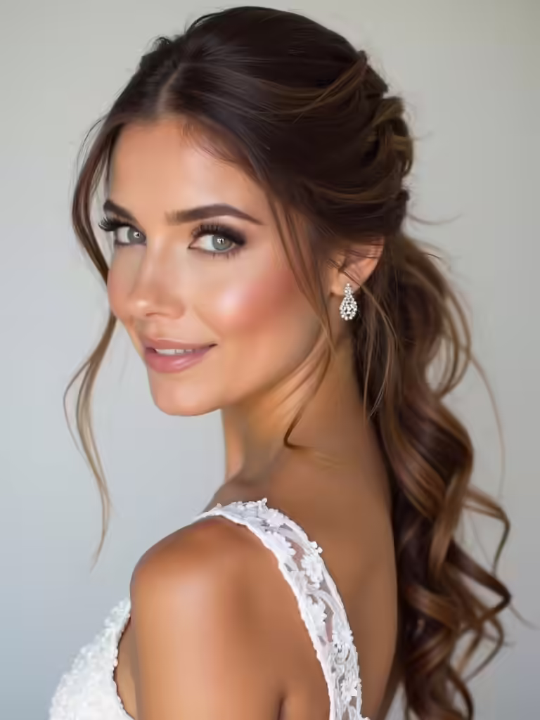bridal ponytail hairstyle inspirations