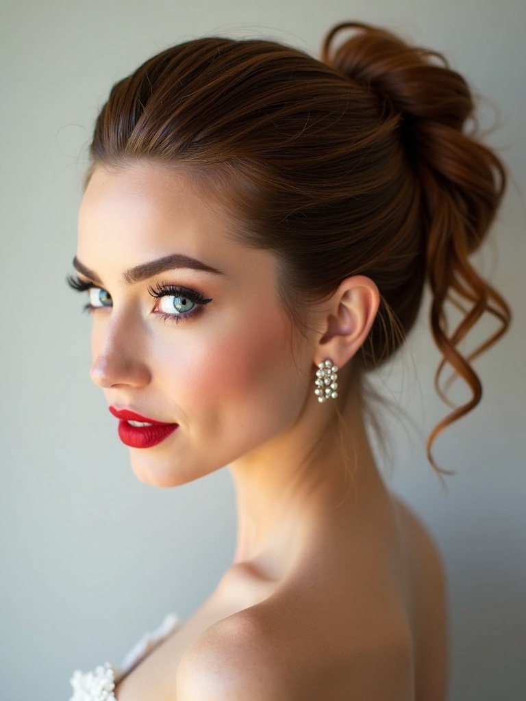 bridal ponytail theme coordination