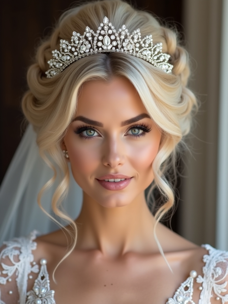 bridal tiara hairstyle inspiration