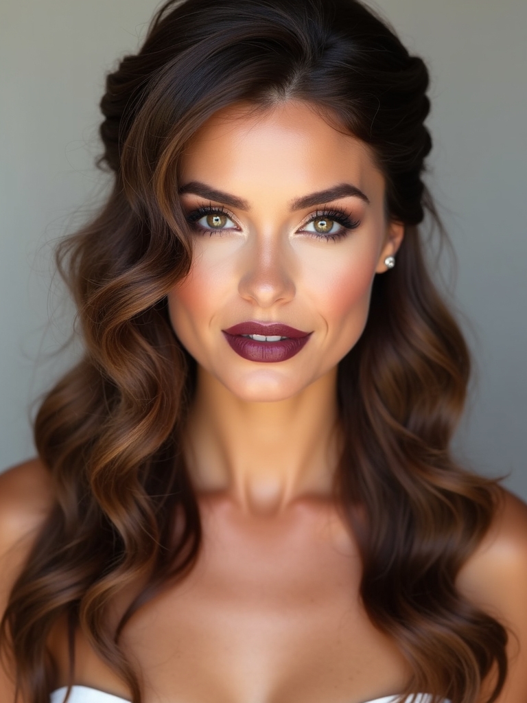 brunette bridesmaids romantic hairstyles