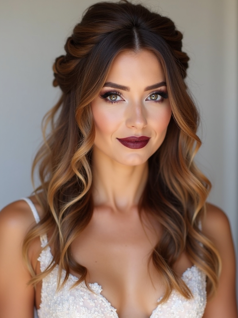cascading romantic braid updo