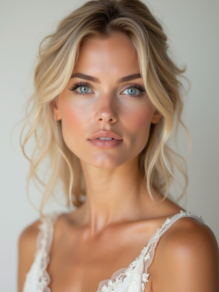 champagne lavender bridesmaid makeup