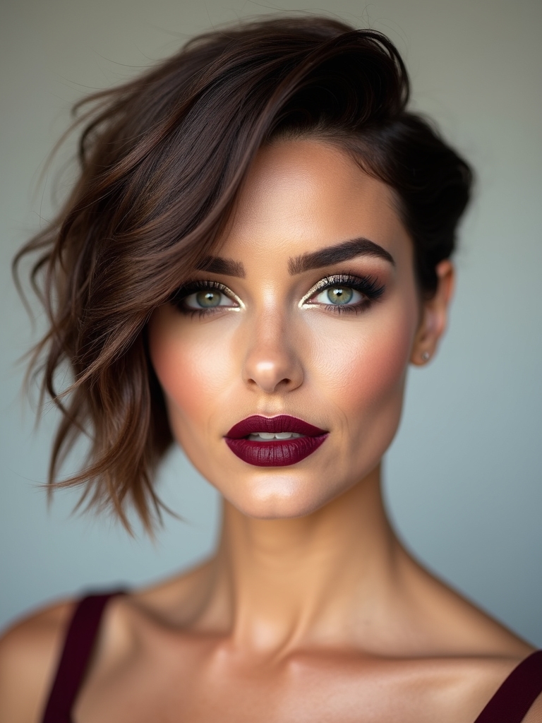 chic asymmetrical bob hairstyle