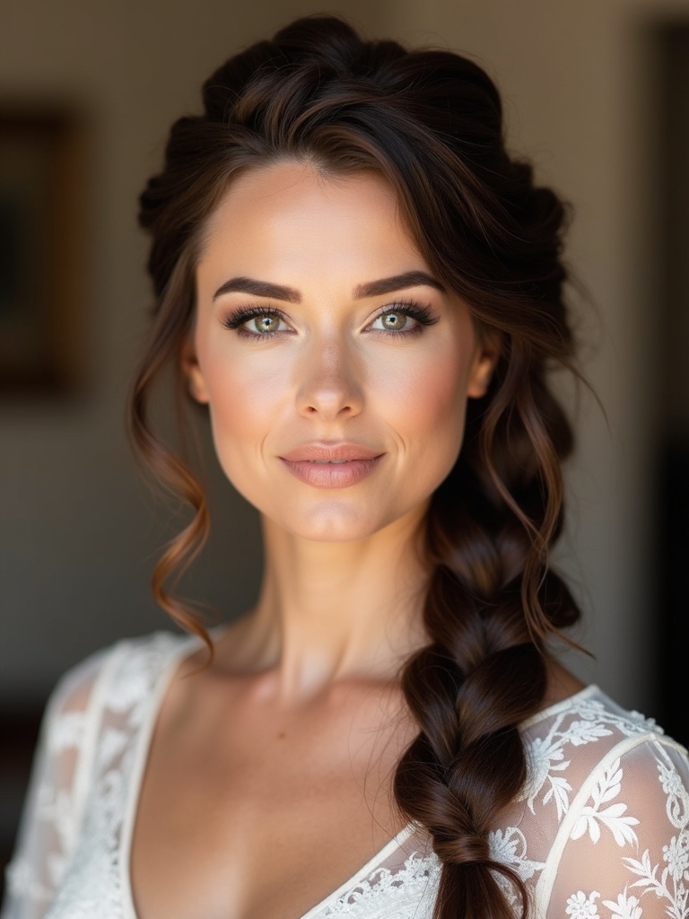 chic bridal braid elegance
