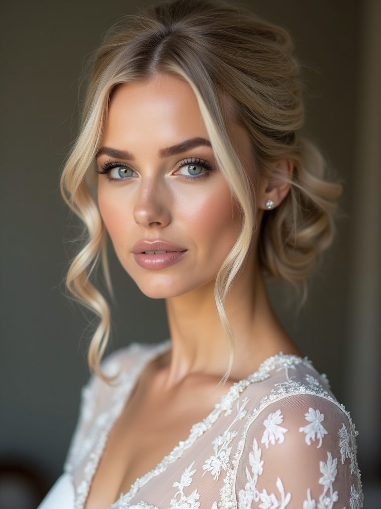 chic effortless wedding updo