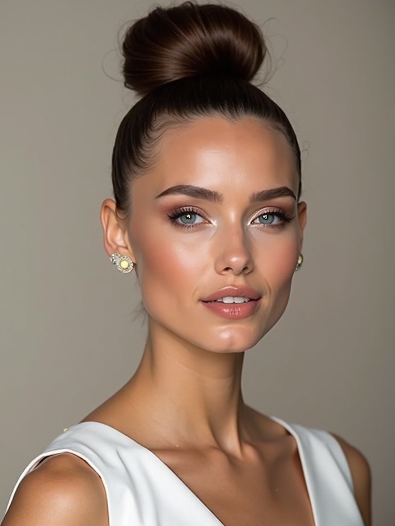 chic glossy mini topknot