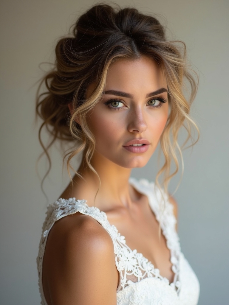 chic messy bridal hairstyles
