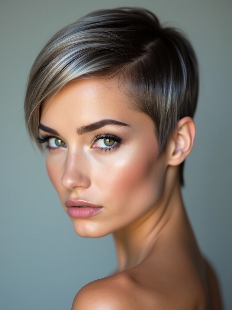 chic metallic pixie hairstyle