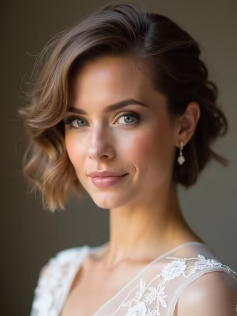 chic short hair engagement styles