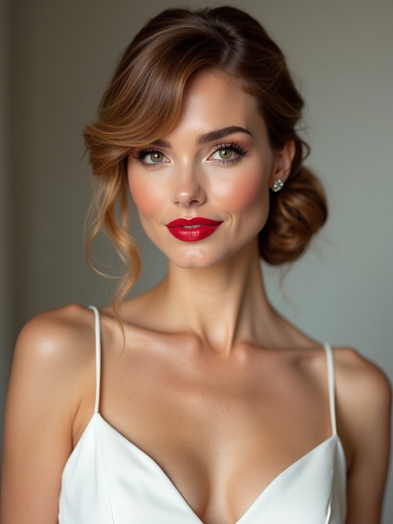 chic side swept low bun