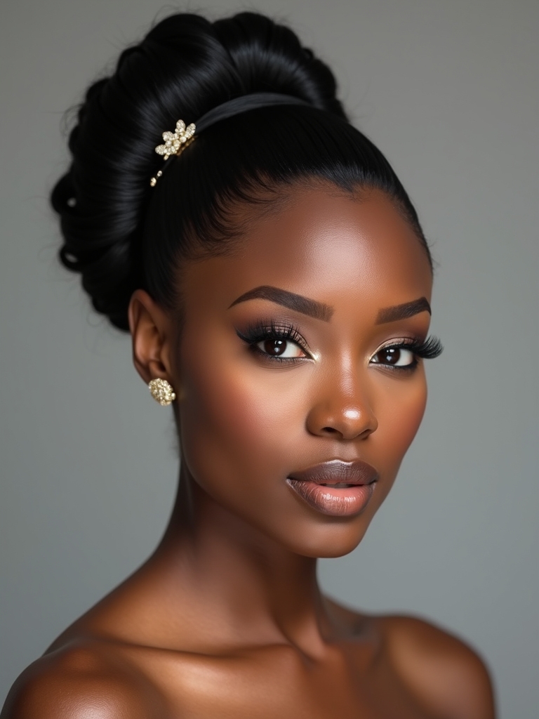classic chignon with accessory