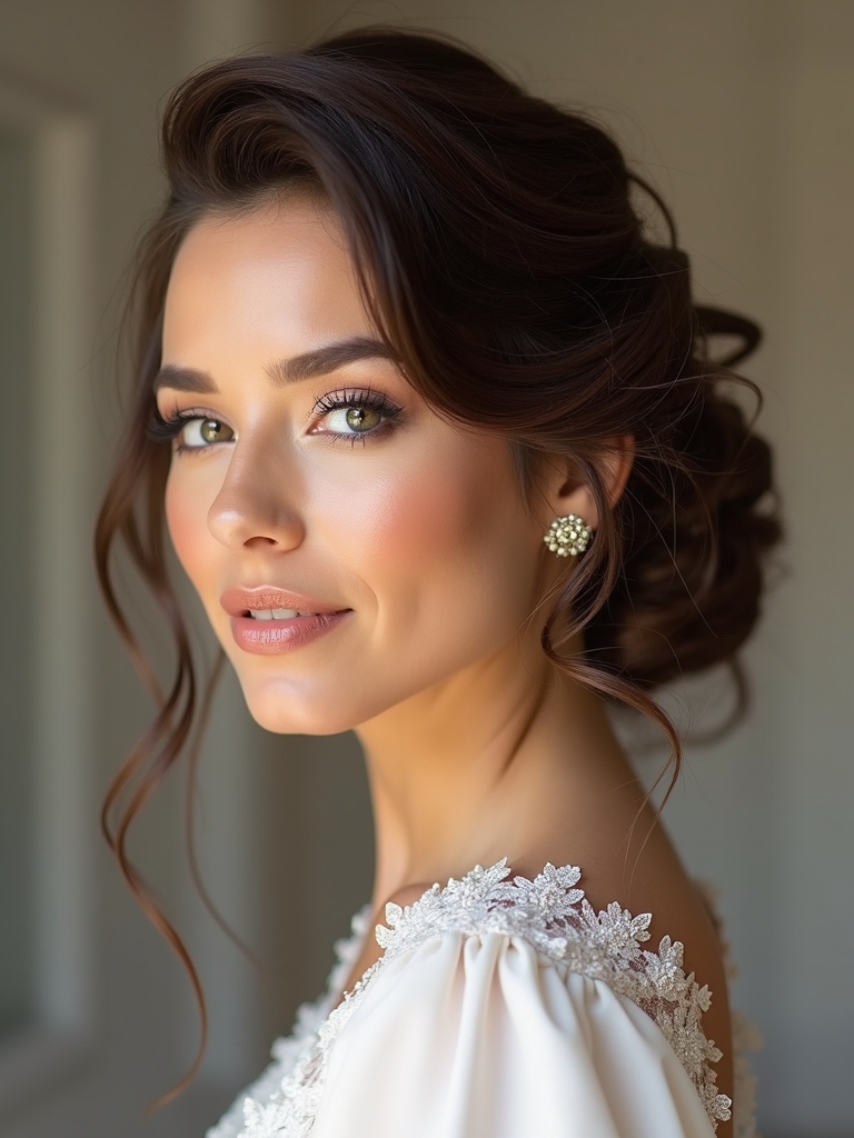 classic glam bridal hairstyle