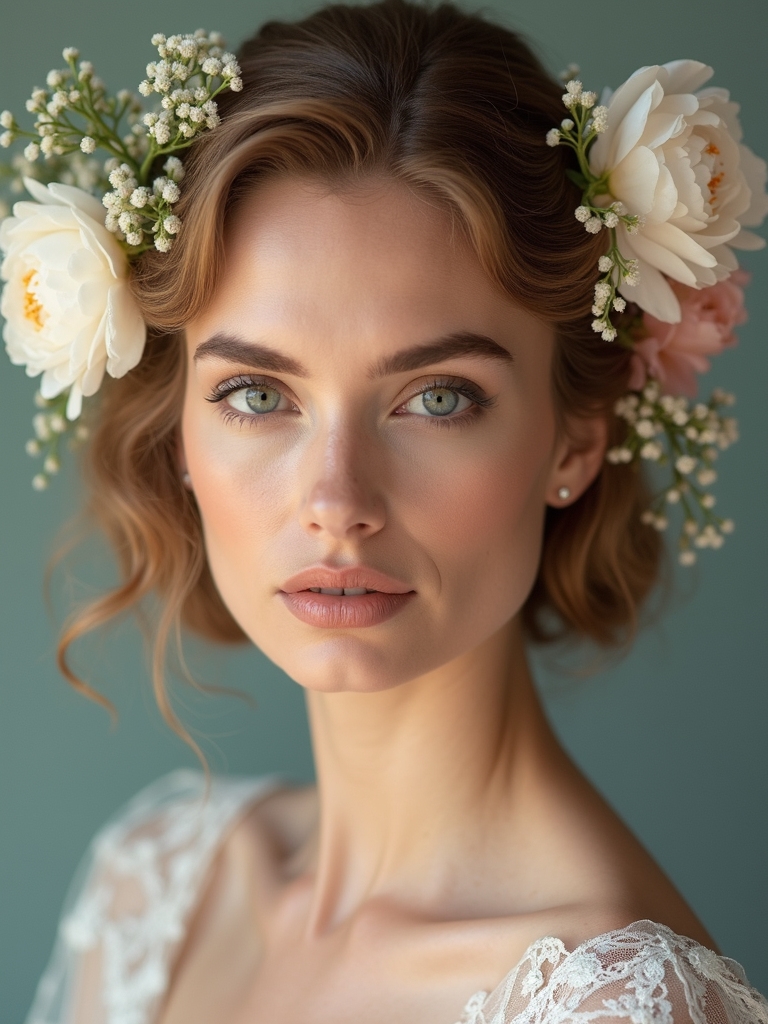 contrasting floral color textures
