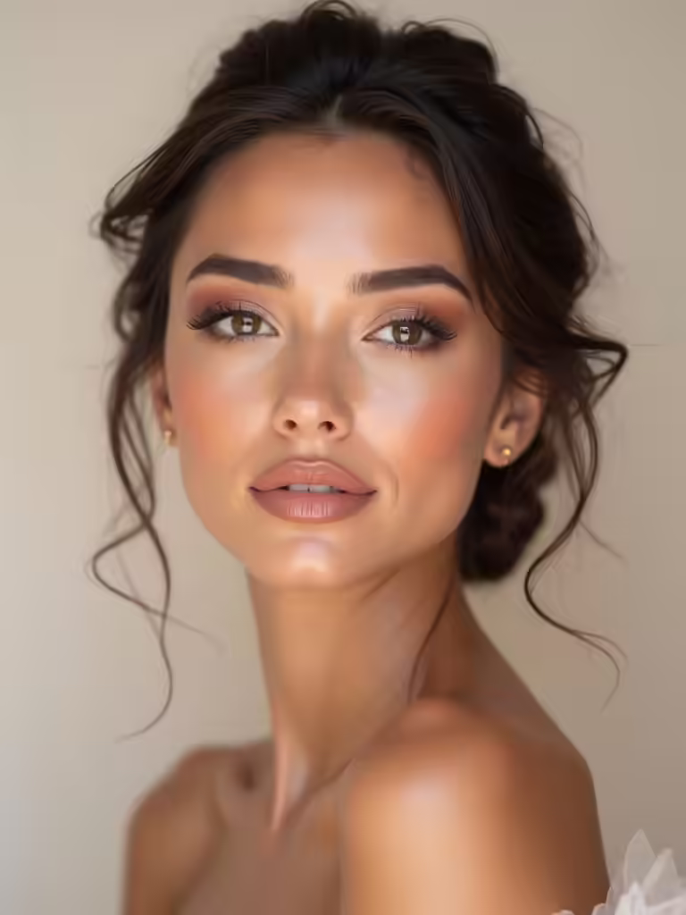 coordinated bridal party glam
