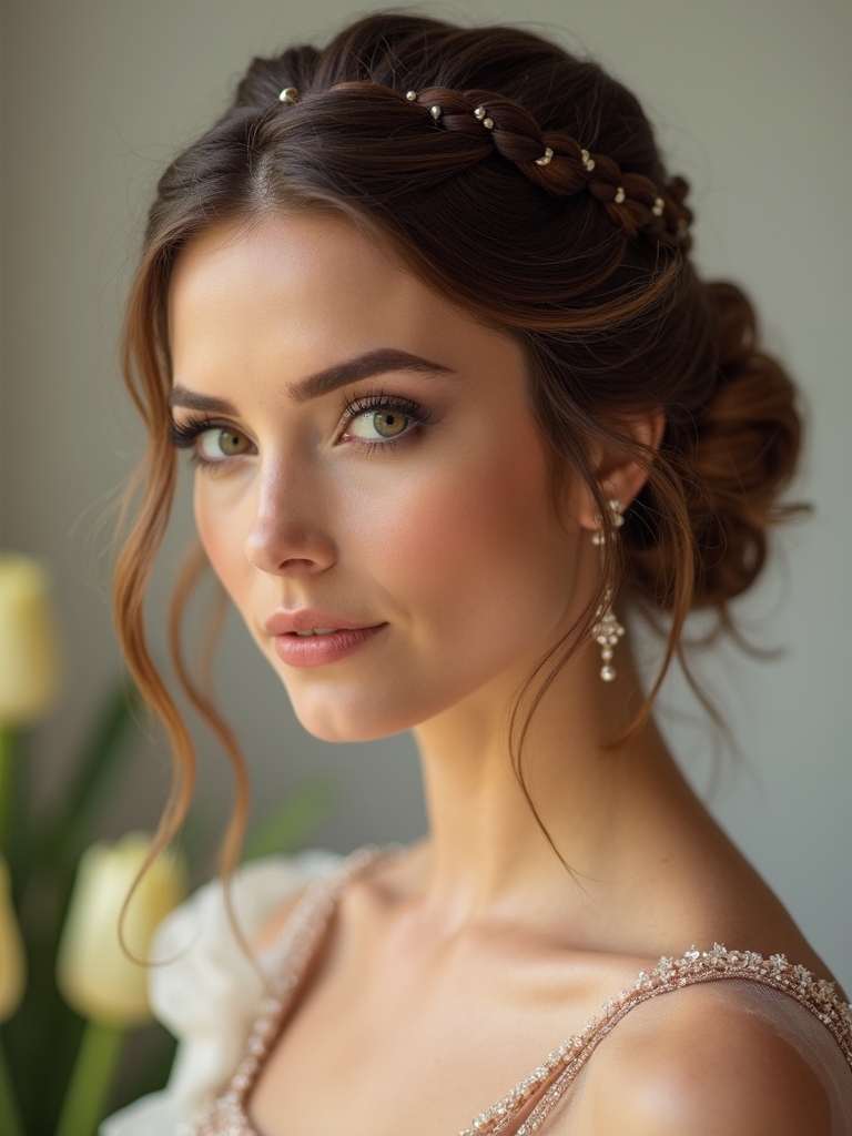 crown braid highlights bouquet