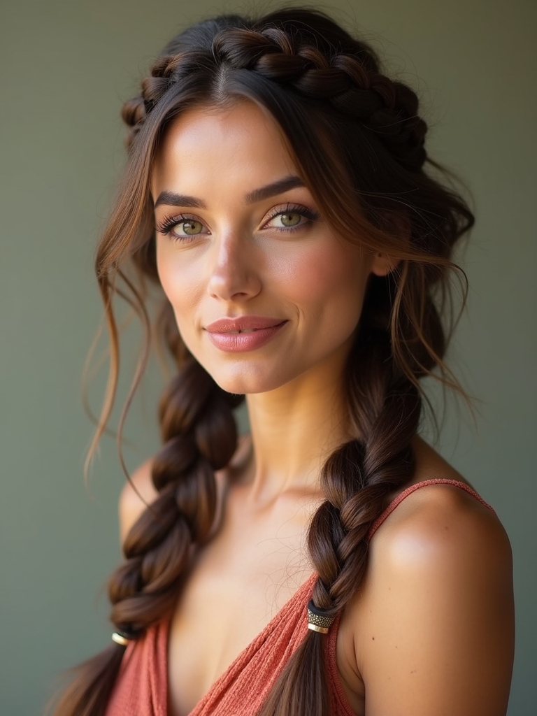 crown braid with foliage